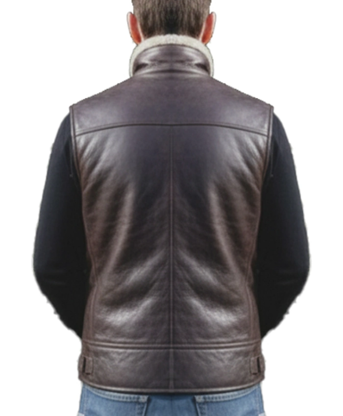 Mens Chest Pockets Leather Vest - Image 2