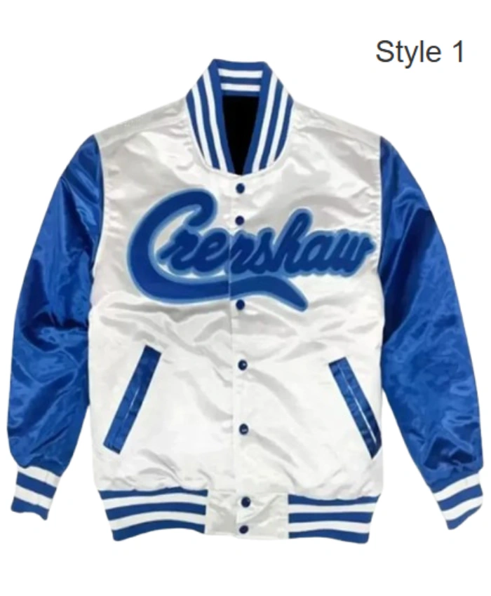 Mens And Womens Kobe Bryant Crenshaw White And Blue Varsity Jacket