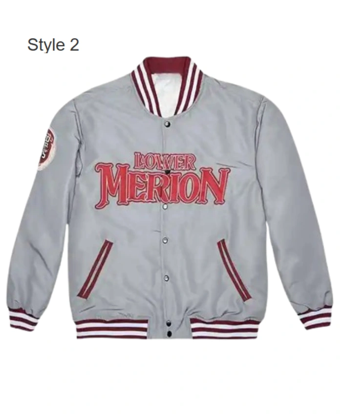 Mens And Womens Kobe Bryant Lower Merion Grey Bomber Varsity Jacket