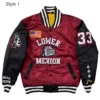 Mens And Womens Kobe Bryant Lower Merion Red And Black Bomber Varsity Jacket