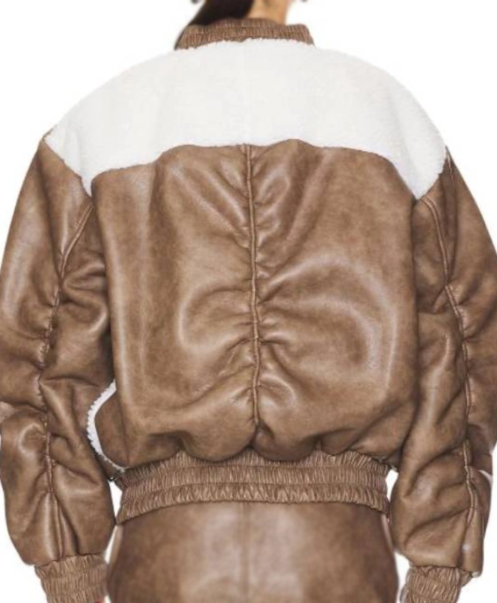 Meredith Marks Real Housewives Of SLC Sherpa Brown Bomber Jacket