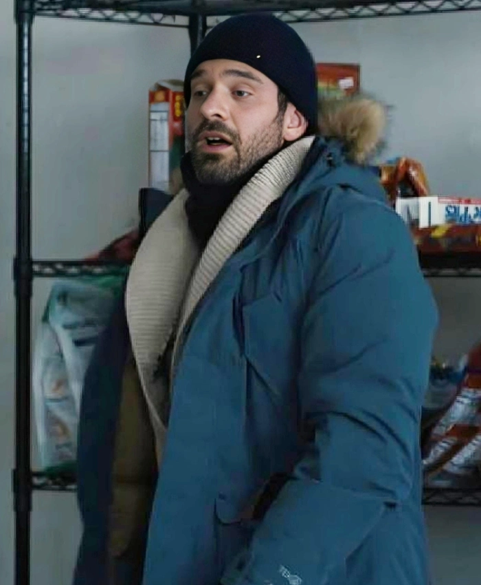 Merv 2025 Russ Owens Blue Fur Hooded Coat