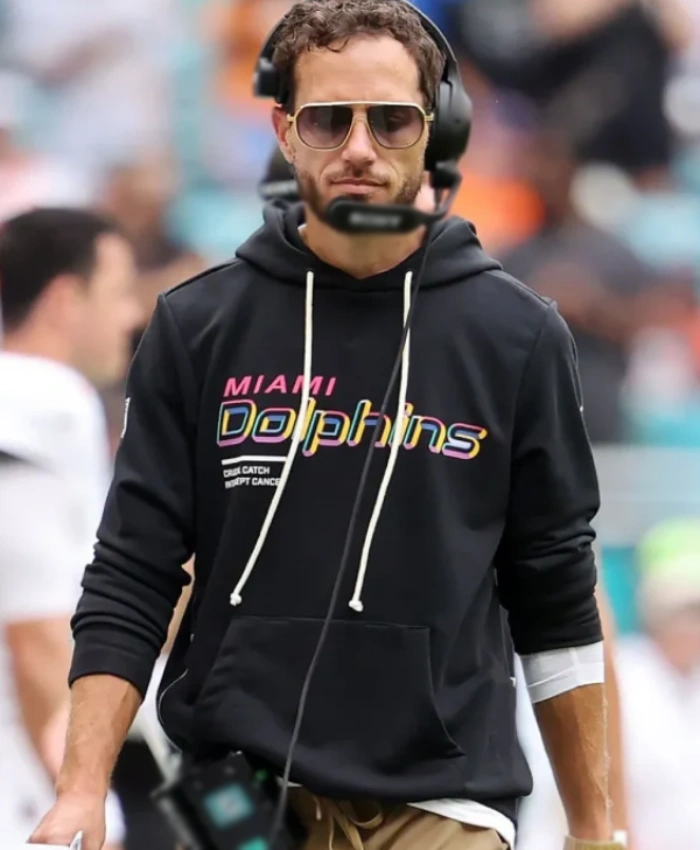 Miami Dolphins 2025 Mike McDaniel Crucial Catch Black Hoodie