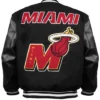 Miami Heat Mashup Logo Black Varsity Letterman Jacket
