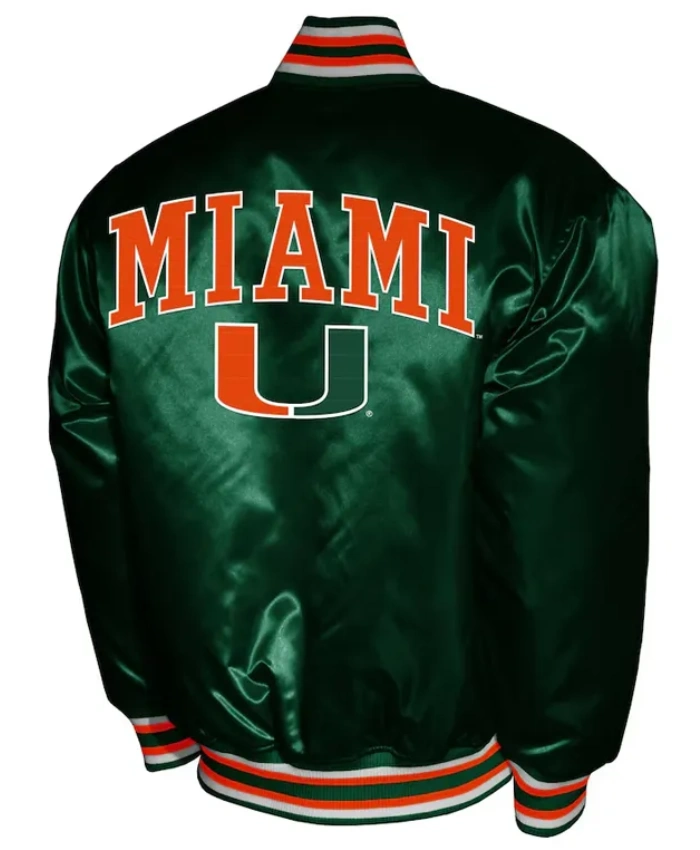 Miami Hurricanes Club Green Satin Jacket