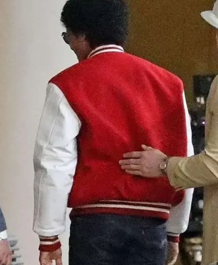 Michael 2025 Jaafar Jackson Red And White Jacket