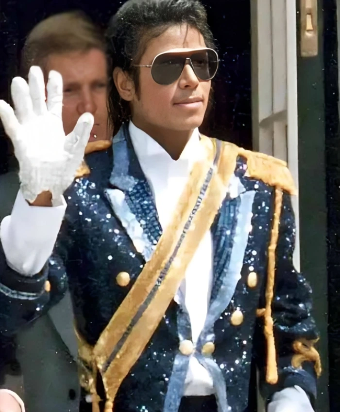 Michael 2026 Jaafar Jackson Blue Double Breasted Sequin Jacket