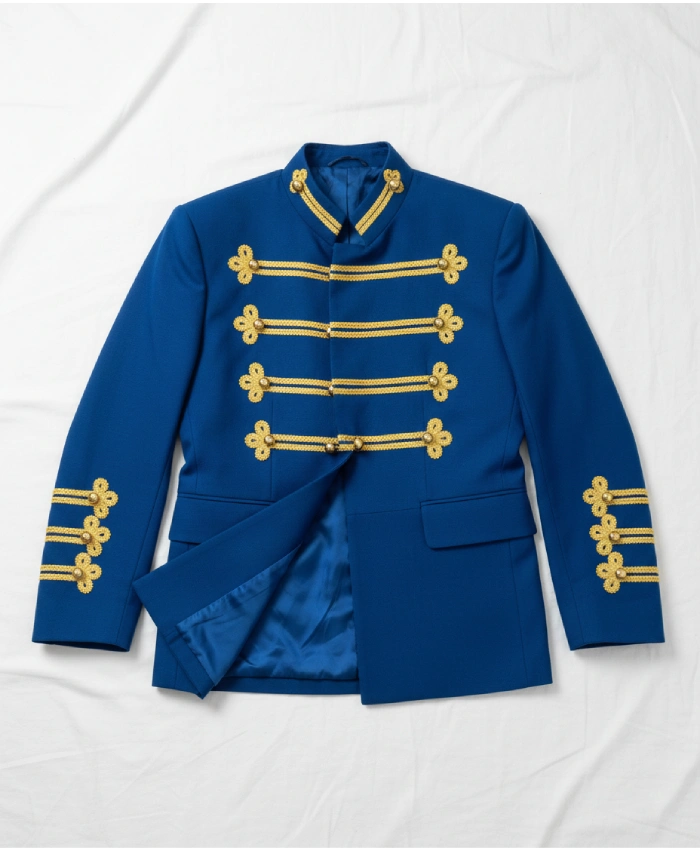 Michael 2026 Jaafar Jackson Blue Military Jacket