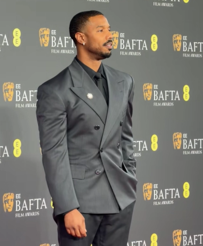 Michael B. Jordan Bafta 2026 Charcoal Blazer