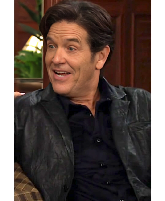 Michael Damian The Young And The Restless 2025 Danny Romalotti Crinkled Black Leather Jacket