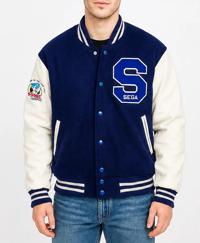 Michael Jackson Sonic the Hedgehog Varsity Jacket Mens