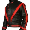 Michael Jackson Thriller Red Stripe Black Leather Jacket For Him And Her