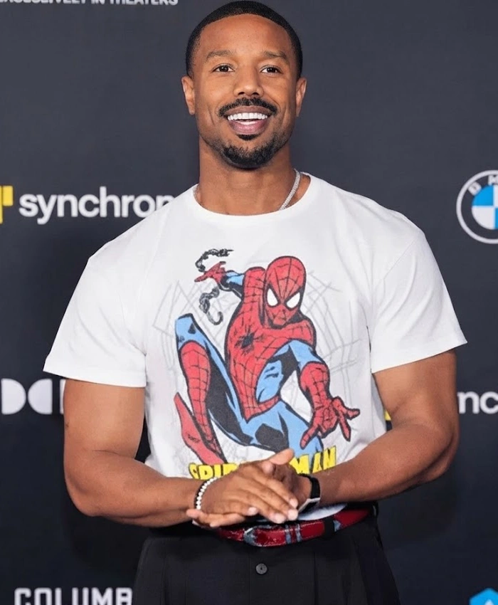 Michael b Jordan Spider Man White T shirt