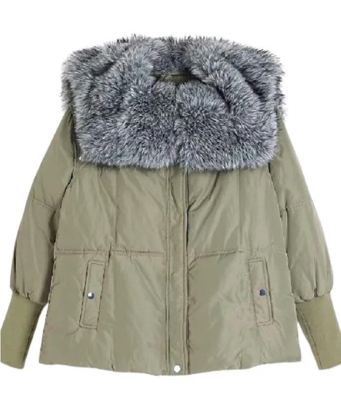 Michelle Keegan Brassic S7 Fur Collar Padded Jacket