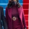 Michelle Obama Inauguration Sergio Hudson Maroon Wool Trench Coat