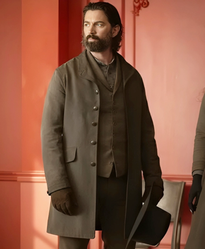 Michiel Huisman TV Series The Abandons S01 Xavier Roache Brown Coat