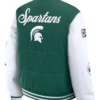 Michigan State Green And White Varsity Puffer Jacket