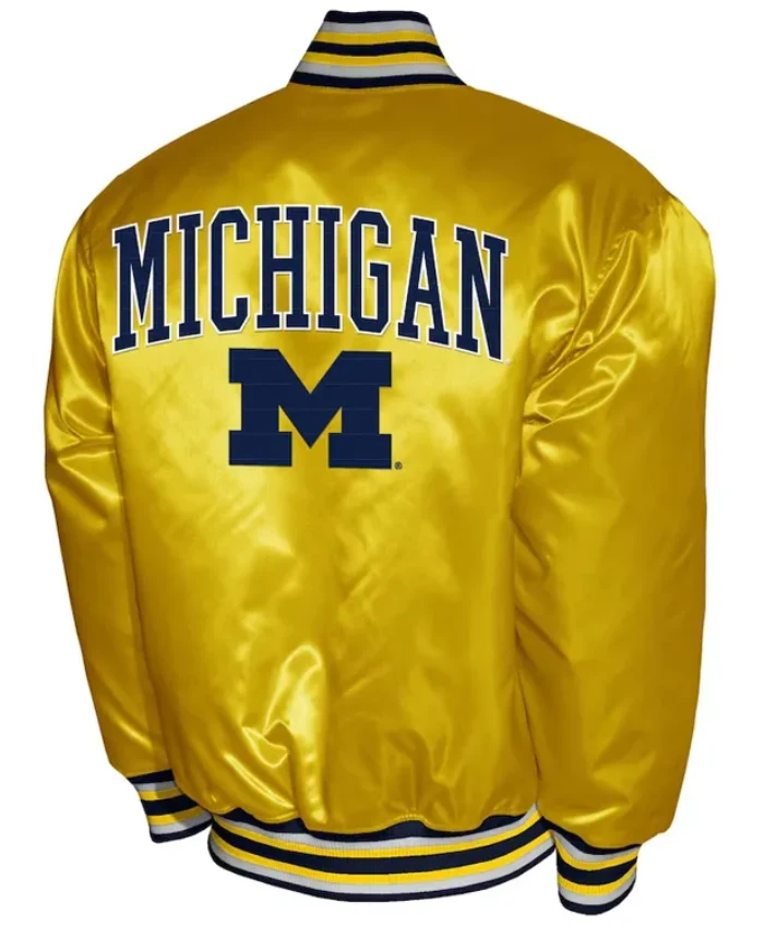 Michigan Wolverines Club Gold Satin Jacket