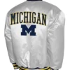 Michigan Wolverines Club White Satin Jacket