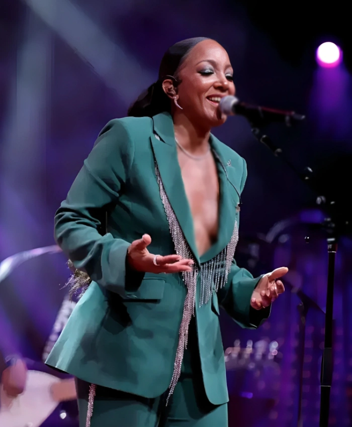 Countdown To Christmas 2025 Mickey Guyton Rhinestone Fringe Blazer