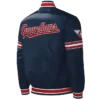 Midfield Cleveland Guardians Full Snap Varsity Satin Navy Jacket