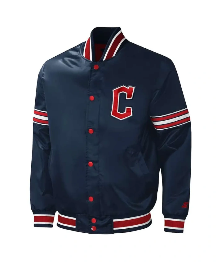 Midfield Cleveland Guardians Navy Satin Jacket