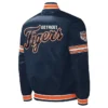 Midfield Detroit Tigers Varsity Satin Full Snap Navy Jacket