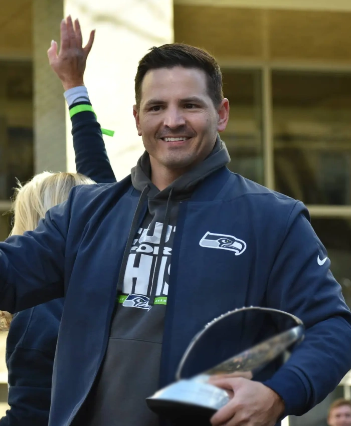 Mike Macdonald Seahawks Super Bowl LX Parade Bomber Jacket - Image 2