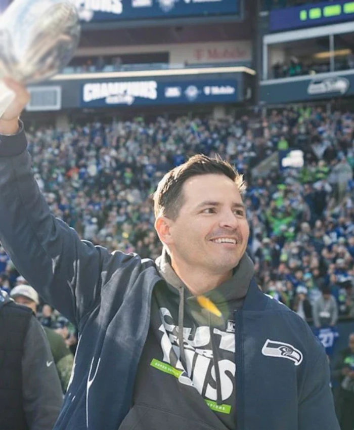 Mike Macdonald Seahawks Super Bowl LX Parade Bomber Jacket - Image 3