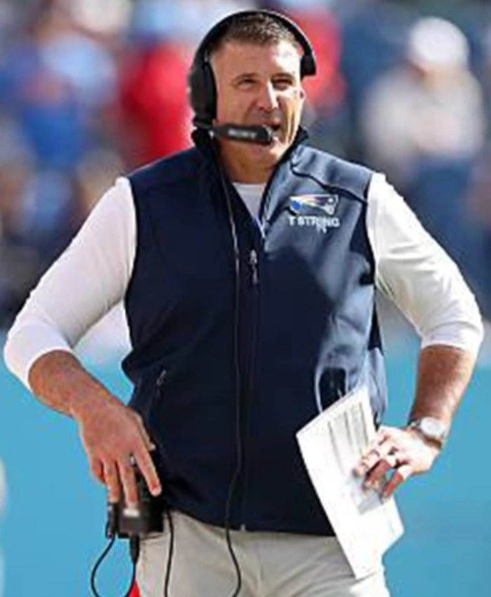 Mike Vrabel New England Patriots 2025 Coach Navy Blue Vest