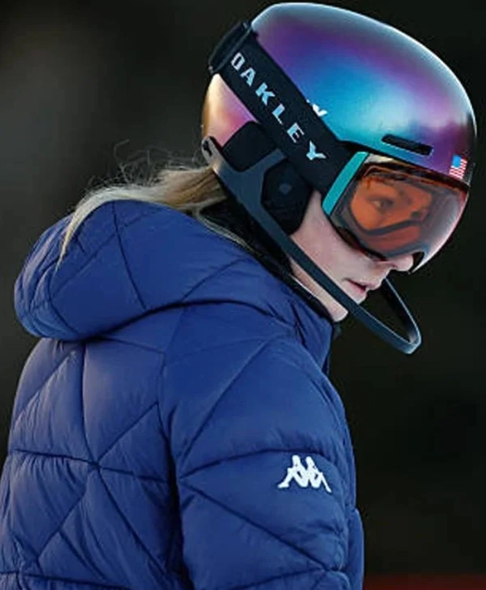Milano Cortina 2026 Winter Olympics Mikaela Shiffrin Kappa Blue Puffer Jacket