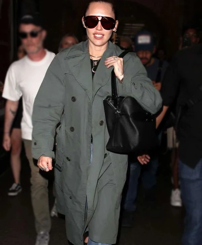 Miley Cyrus 2025 Green Trench Coat