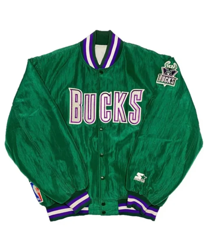 Milwaukee Bucks 90s Green Varsity Jacket