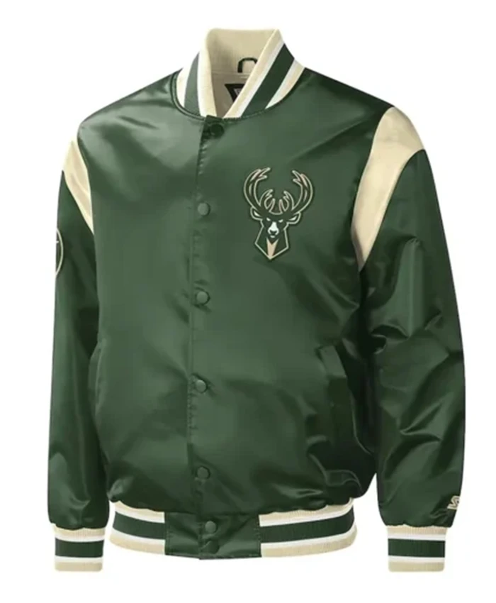 Milwaukee Bucks Force Play Hunter Green Varsity Jacket