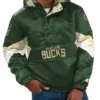 Milwaukee Bucks Force Play Ii Half Zip Green Hooded Jacket