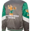 Milwaukee Bucks Gray Throw It Back Satin Jacket