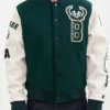 Milwaukee Bucks Green And White Letterman Varsity Jacket