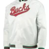 Milwaukee Bucks Hardwood Classics White Varsity Jacket