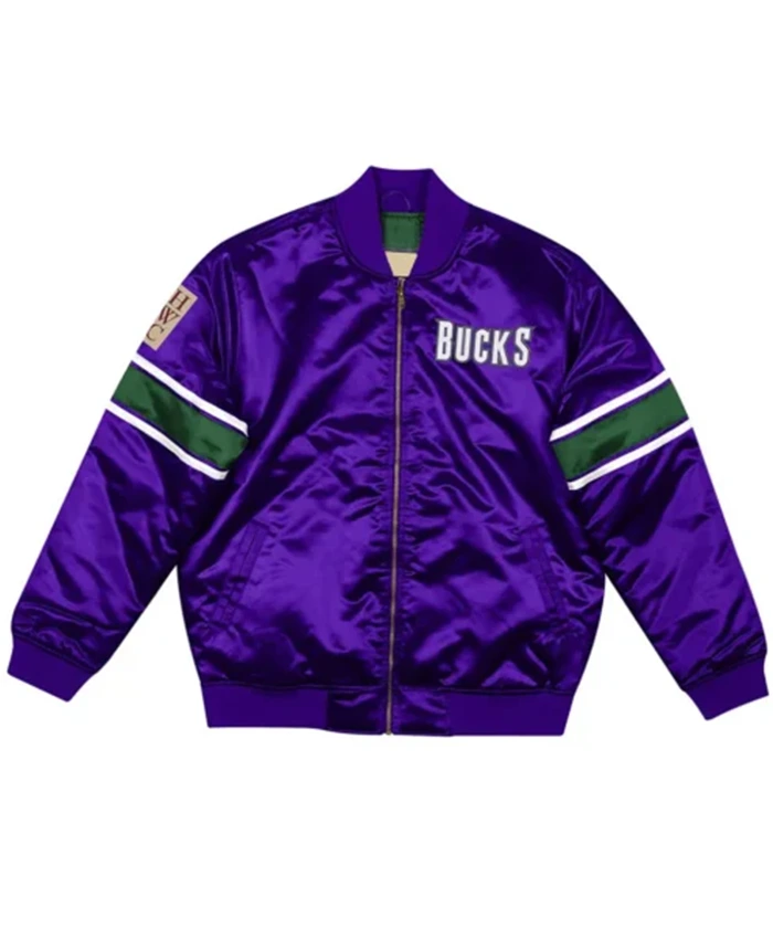 Milwaukee Bucks Heavyweight Purple Bomber Jacket