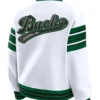 Milwaukee Bucks Snap Front White Fleece Jacket