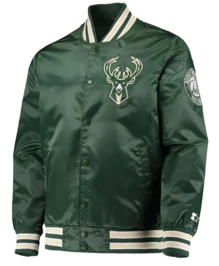 Milwaukee Bucks The Diamond Hunter Green Varsity Jacket