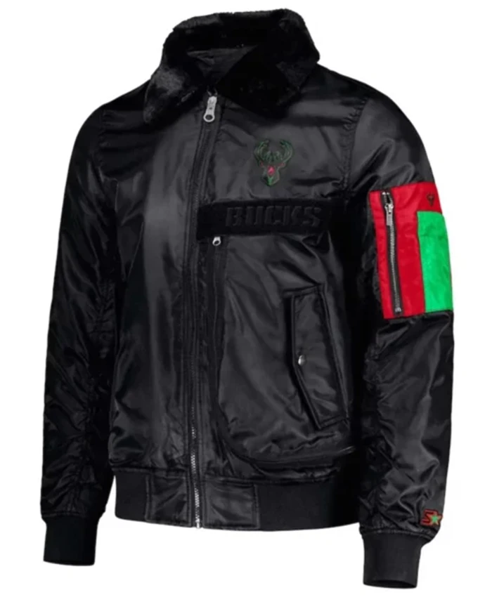 Milwaukee Bucks Ty Mopkins Black Bomber Jacket