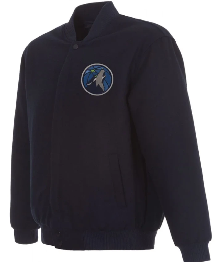 Minnesota Timberwolves Navy Blue Wool Varsity Jacket