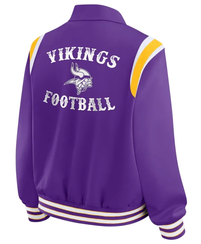 Minnesota Vikings Lightweight Purple Varsity Satin Jacket