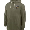 Minnesota Vikings Nike 2025 Salute To Service Sideline Standard Issue Dri FIT Olive Green Hoodie