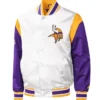 Minnesota Vikings Purple White Varsity Satin Jacket