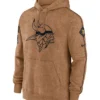 Minnesota Vikings Salute To Service Club Brown Hoodie