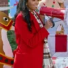 Mishael Morgan Movie Christmas With A Kiss 2023 Mona Red Coat