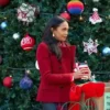 Mishael Morgan Movie Christmas With A Kiss 2023 Mona Red Jacket