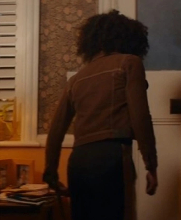 Missing You 2025 Rosalind Eleazar Brown Denim Jacket - Image 3